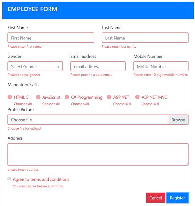 bootstrap validation formulaire mindcrackerinc csharpcorner validate